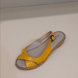 Eric Michaels Yellow Patent Leather Espadrille